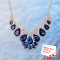 Luxurious Big Blue Gemstone High Quality Jewelry Necklace Gifts